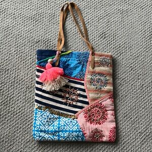 Colorful Patchwork Tote Bag